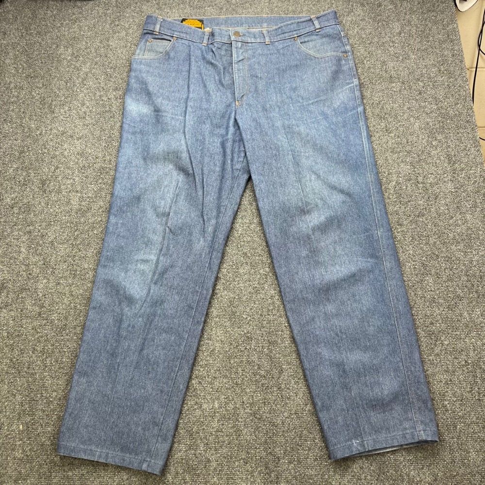 Fletcher Jones Vintage Retro Straight Leg Blue Denim Trousers Pants